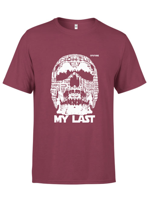 face-t-shirt-myfuture-mylast-skull-digit-wine
